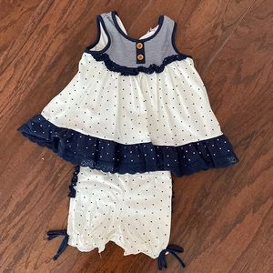 Sweethoney navy cream dot playset nwt